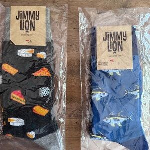 Jimmy Lion NYC Socks TUNA & CHEESE 2 pair new in package Unisex socks